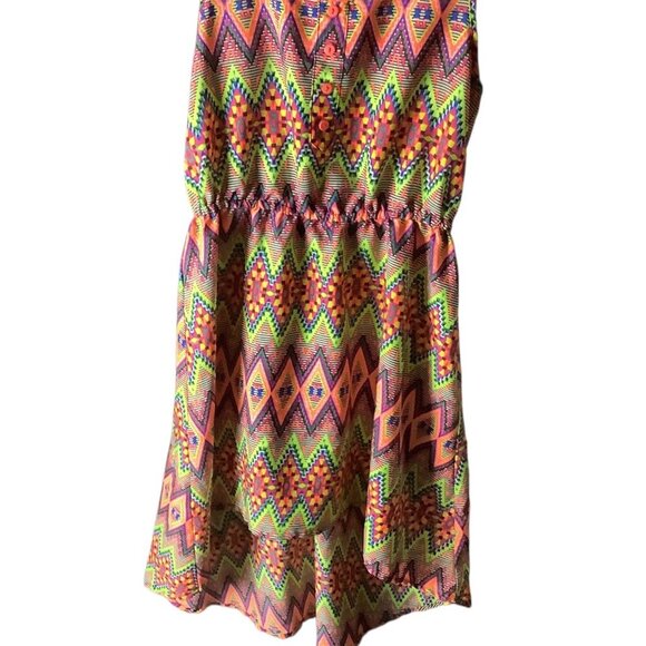 Japna Girls Dress Size 12 Multicolor Elastic Waist Geometric Pattern Sleeveless - Picture 11 of 11